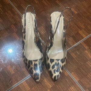 ALDO Leopard Print Slingback Heels